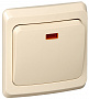 SE Этюд Кремовый Выключатель кнопочный скрытой установки 10A (схема 1) с подсветкой IP20