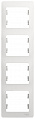 Рамка Schneider Electric Glossa Белый 4-постовая вертикальная