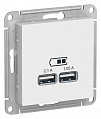 Розетка USB Лотос AtlasDesign A+A 5В/21 А 2х5В/105 А механизм