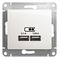Розетка USB Schneider Electric Glossa Перламутр  A+A 5В/2,1 А 2х5В/1,05 А механизм