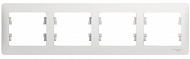 Рамка Schneider Electric Glossa Белый 4-постовая горизонтальная
