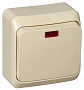 Lexel Этюд Кремовый Выключатель кнопочный накладного монтажа 10A (схема 1) с подсветкой IP20