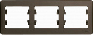 Рамка Schneider Electric Glossa Шоколад 3-постовая горизонтальная