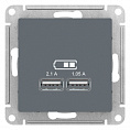 Розетка USB Грифель AtlasDesign 5В 1 порт x 2,1A 2 порта х 1,05A механизм