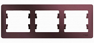 Рамка Schneider Electric Glossa Баклажановый 3-постовая горизонтальная