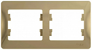 Рамка Schneider Electric Glossa Титан 2-постовая горизонтальная