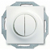 Выключатель/переключатель двухклавишный с подсветкой, проходной ( вкл/выкл с 2-х мест),10 А / 250 В~, белый глянцевый ABB Impuls