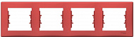 Schneider Electric Sedna Красный Рамка 4-постовая горизонтальная